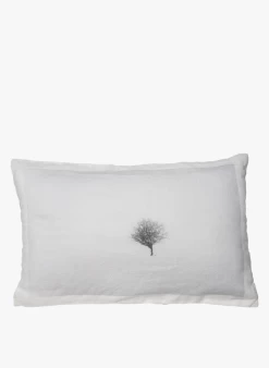 TOURMENTE - Linnen Kussen Met Zeefdruk | Wit