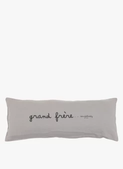 SMOOTHIE - Lang, Linnen Kussen Met Tekstopdruk | Grijs