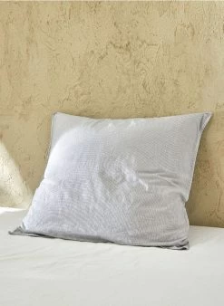 Gestreepte Kussensloop - Biologische Linnen/katoenblend | Grijs -Huishoudartikelen Winkel 3347527