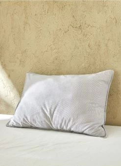 Gestreepte Kussensloop - Biologische Linnen/katoenblend | Grijs -Huishoudartikelen Winkel 3347528