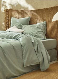 Hoeslaken - Biologische Linnen/katoenblend | Blauw -Huishoudartikelen Winkel 3347537