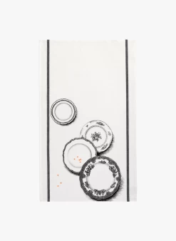 ARLETTE - Katoenen Theedoek Met Print | Beige