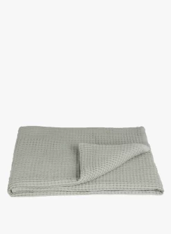 Beddensprei Van Biokatoen Met Wafeltextuur | Blauw