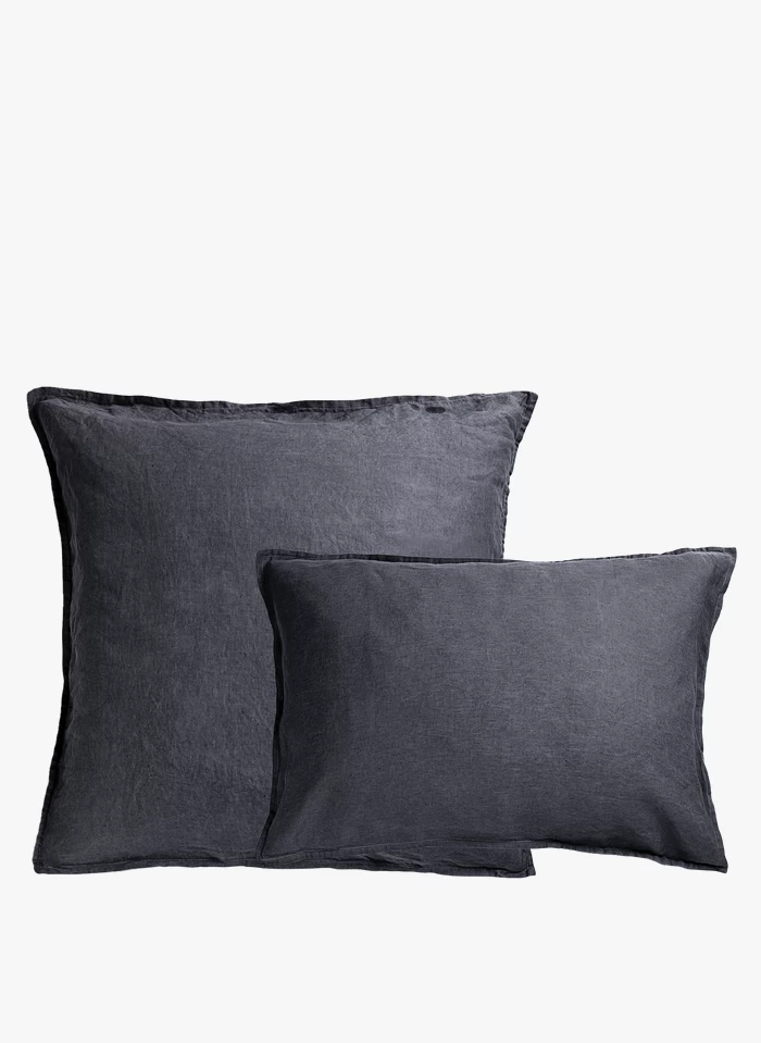 TO LIN - Kussensloop Van Stonewashed Linnen | Grijs