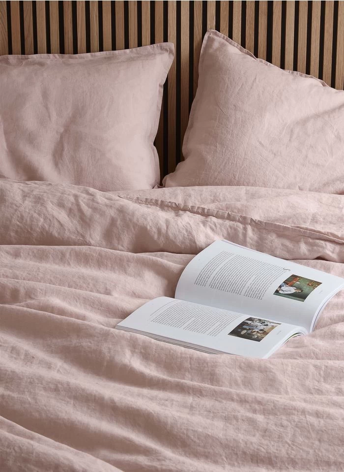 HC LIN - Dekbedovertrek Van Stonewashed Linnen | Roze 2 HC LIN - Dekbedovertrek Van Stonewashed Linnen | Roze - Afbeelding 2