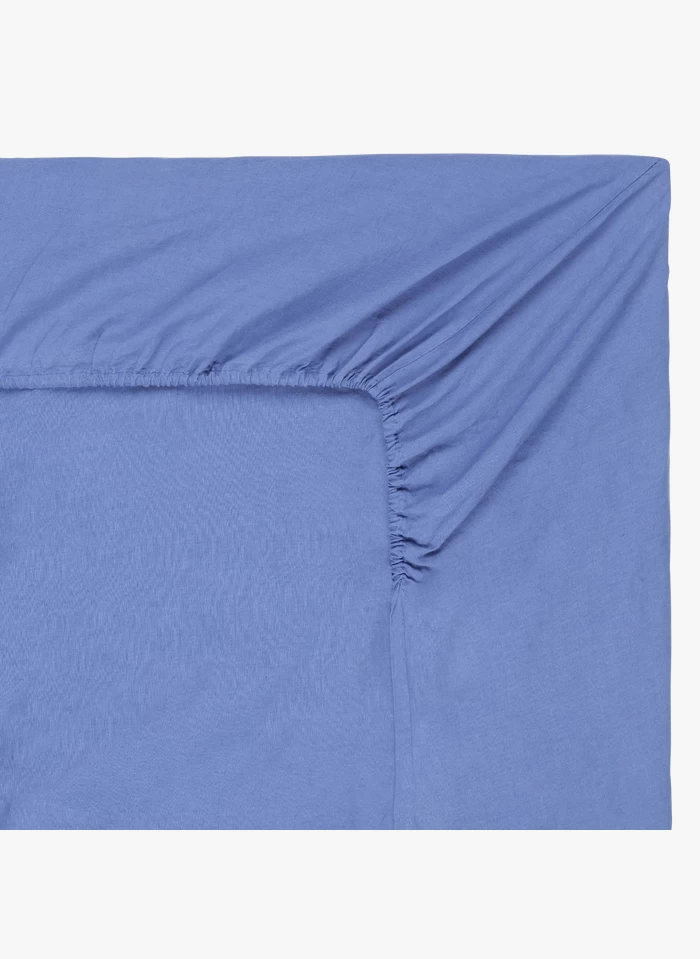 DH LIN - Hoeslaken Van Stonewashed Linnen | Blauw 1 DH LIN - Hoeslaken Van Stonewashed Linnen | Blauw