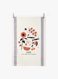 Katoenen Theedoek Met Print Pied De Poule X Reine Mère | Roze