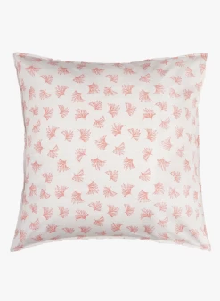 Kussensloop Met Bloemenprint - Biologische Linnen/katoenblend | Oranje -Huishoudartikelen Winkel 3394597