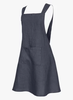 KYOTO TAB - Schort Van Stonewashed Linnen | Blauw