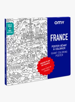 FRANCE - Grote Poster Om Zelf In Te Kleuren | Blauw