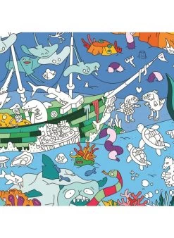 OCEAN - Grote Poster Om Zelf In Te Kleuren | Veelkleurig -Huishoudartikelen Winkel 3410307