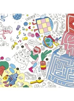 GAMES - Grote Poster Om Zelf In Te Kleuren + Een 5-kleurenpotlood | Veelkleurig -Huishoudartikelen Winkel 3410314