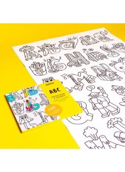ABCD - Grote Poster Om Zelf In Te Kleuren | Veelkleurig -Huishoudartikelen Winkel 3410320