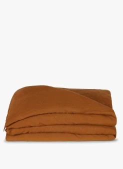 VITI HC - Dekbedovertrek Van Stonewashed Linnen | Bruin