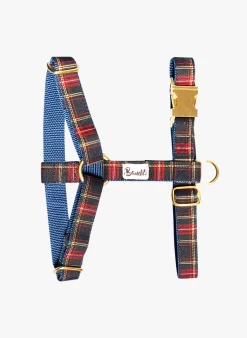 OH MY LORD - Hondenharnas Met Ruitjesmotief | Blauw