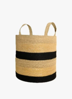 Grote, Gestreepte Mand Van Waterhyacint | Beige