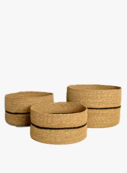 Setje Met 3 Manden Van Waterhyacint | Beige