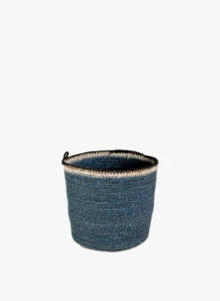 Mandje Van Waterhyacint Om Aan De Muur Te Hangen | Blauw