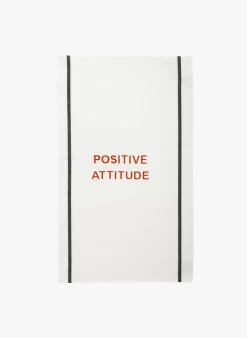 POSITIVE - Katoenen Theedoek Met Borduursel | Oranje