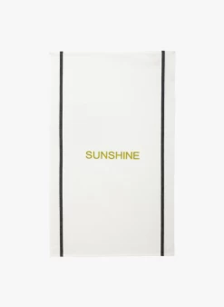 SUNSHINE - Katoenen Theedoek Met Borduursel | Wit