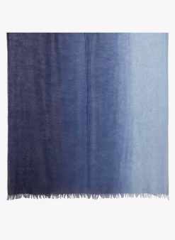 CAMPEUR - Foulard Et Tie-dye-print - Wolblend Met Kasjmier | Blauw