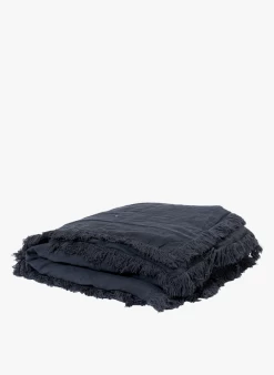 SNOB 2 - Linnen Beddensprei Met Franjes 90x190 Cm | Grijs