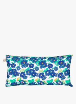 Katoenen Kussen Met Bloemenprint 30x60 Cm | Blauw