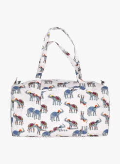 Gewatteerde, Katoenen Tas Met Bloemenprint Maat M | Wit