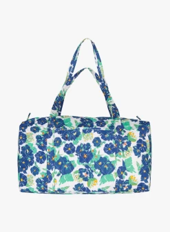 Gewatteerde, Katoenen Tas Met Bloemenprint Maat M | Blauw