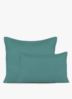 VITI TO - Kussensloop Van Stonewashed Linnen | Blauw