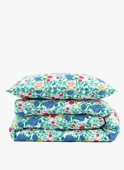 Katoenen Dekbedset Met Bloemenprint | Wit
