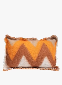 COULIS ZIGZAG - Kussen Met Borduursel 60x40 Cm | Oranje