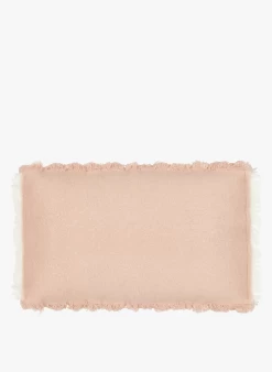 COUPON - Kussen Met Franjes 60x40 Cm Wolblend | Roze