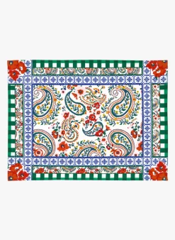 Katoenen Placemat Met Bloemenprint | Wit