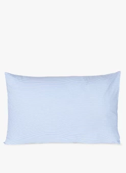 Gestreepte Katoenen Kussensloop | Blauw -Huishoudartikelen Winkel 3972410