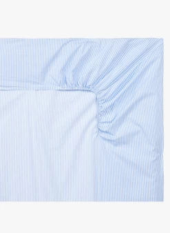 Gestreept, Katoenen Hoeslaken | Blauw