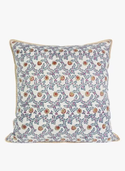 Katoenen Kussenhoes Met Bloemenprint - 40x40 Cm | Beige