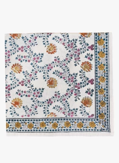 Katoenen Servet Met Bloemenprint | Beige