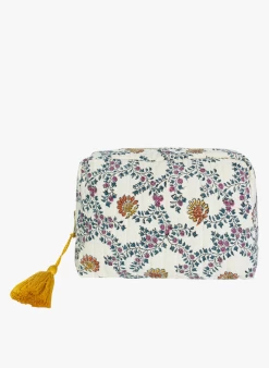 Katoenen Toilettas Met Bloemenprint | Beige