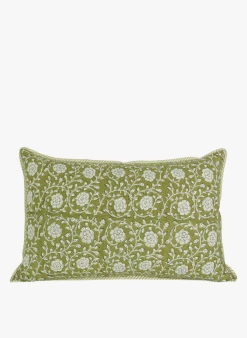 Katoenen Kussenhoes Met Bloemenprint - 40x65 Cm | Geel