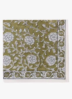 Katoenen Servet Met Bloemenprint | Geel