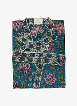 Katoenen Kimono Met Bloemenprint | Groen