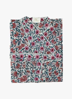 Katoenen Kimono Met Bloemenprint | Beige