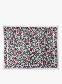 Katoenen Placemat Met Bloemenprint | Beige