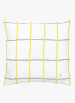 CARL - Linnen Kussenhoes Met Ruitjes | Blauw