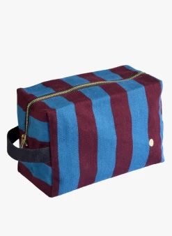 HARRY - Katoenen Toilettas Met Strepen - 22x14 Cm | Blauw