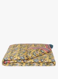 Louise Misha ENOHA - Gewatteerde Plaid Van Biokatoen Met Bloemenprint 200x120 Cm | Veelkleurig