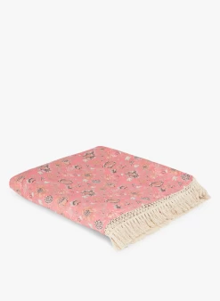 Louise Misha LANA - Strandlaken Van Biokatoen Met Bloemenprint | Roze