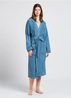Katoenen Badjas | Blauw -Huishoudartikelen Winkel 4058764