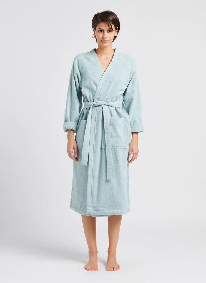 Katoenen Badjas | Groen 2 Katoenen Badjas | Groen - Afbeelding 2